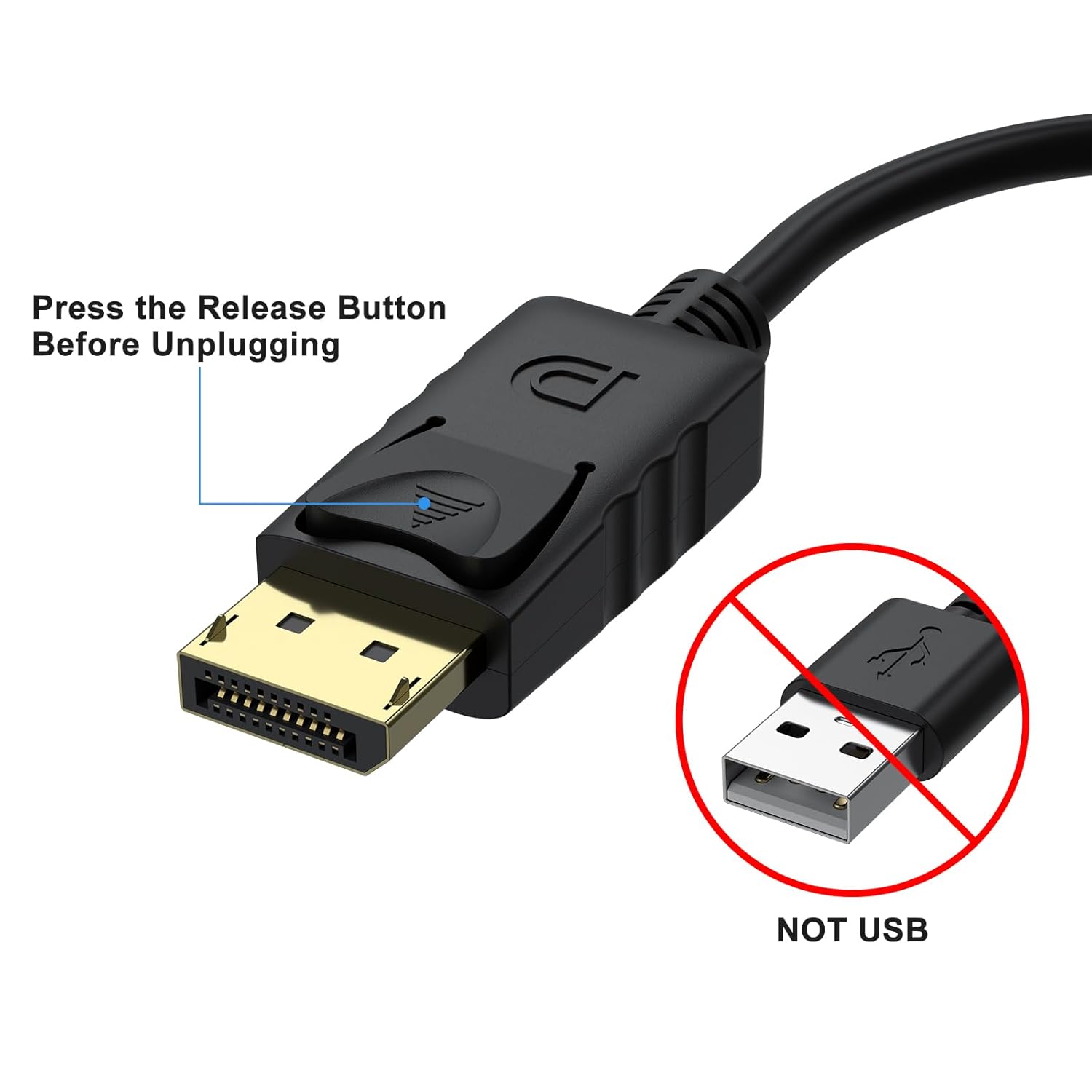Tobfit DisplayPort to VGA Adapter 1080P, Premium Gold-Plated DP to VGA Converter (Male to Female) for Laptop, Desktop, Monitor, Projector, TV - Compatible with Dell, HP, Lenovo, ASUS & More