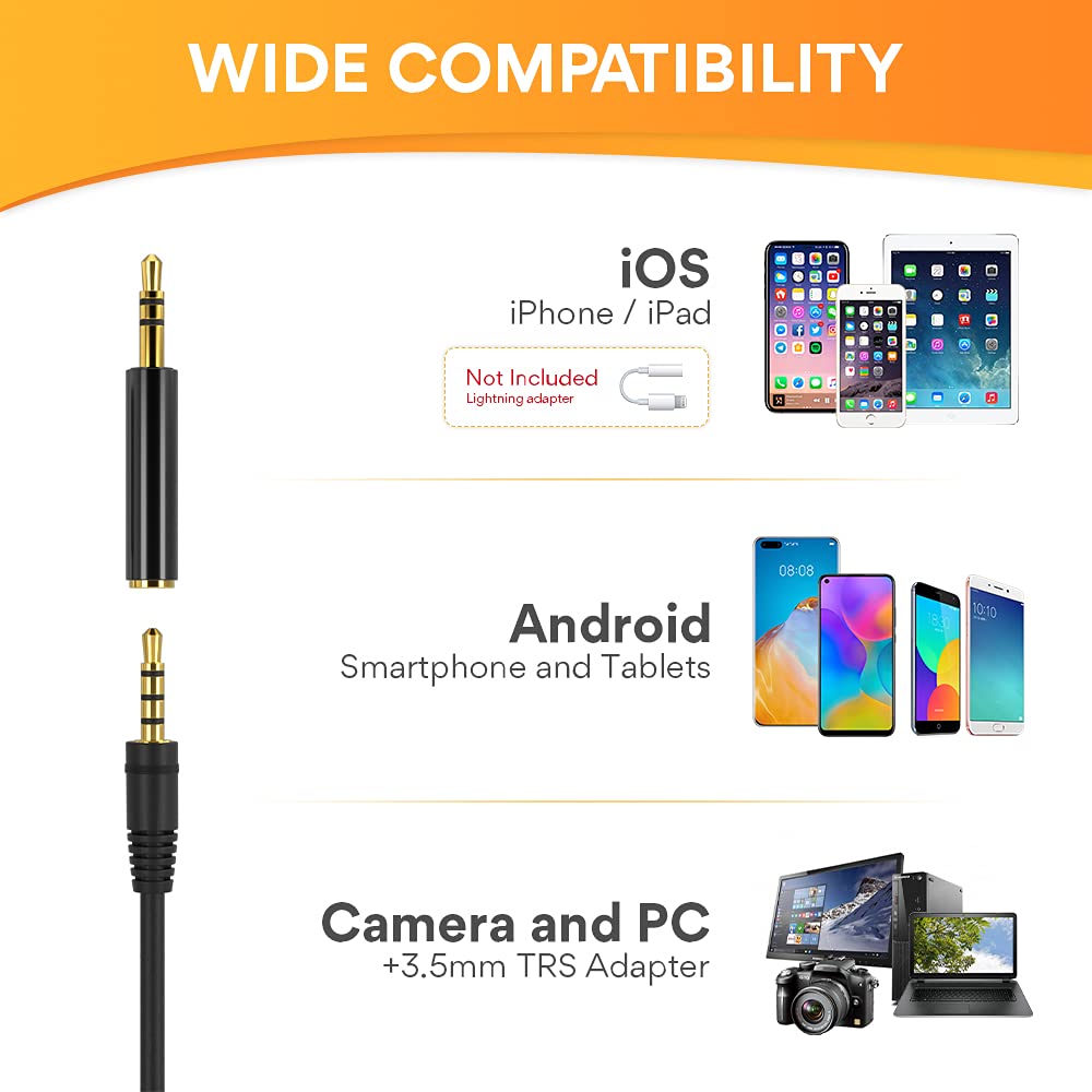 Maono AU-404 Auxiliary USB Omnidirectional Dual Collar Lavalier Condenser Microphone For Mobile, PC, YouTube Recording, Singing, Vlogging (Black)