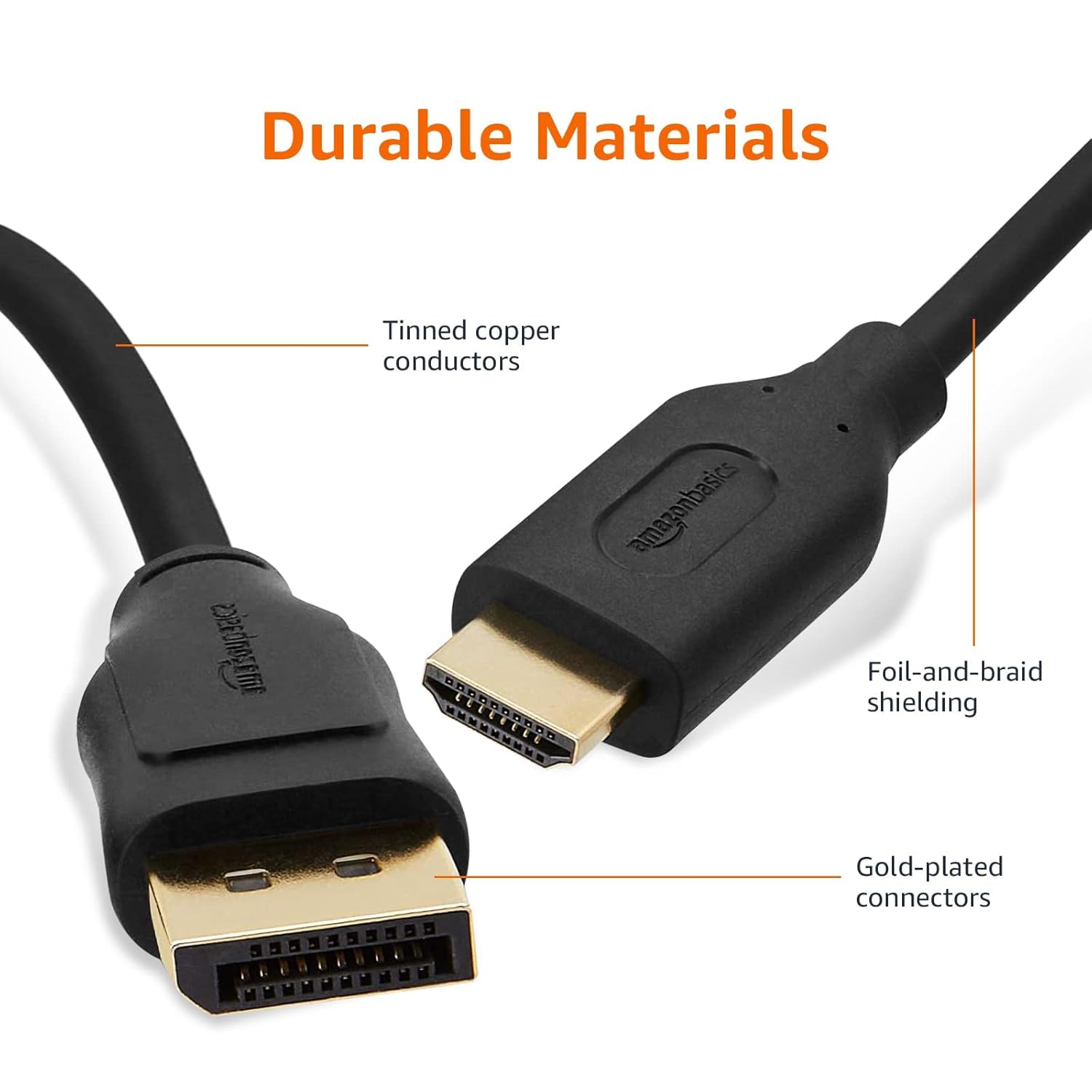 AmazonBasics 6-Feet DisplayPort (not USB port) to HDMI Cable, Black