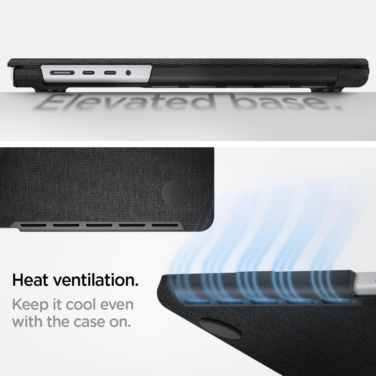 Spigen Urban Fit Designed for New MacBook Pro 14 inch Hard Shell Case with M4/Pro/Max (2024) and M3/M2/M1/Pro/Max (2023-2021) - Black