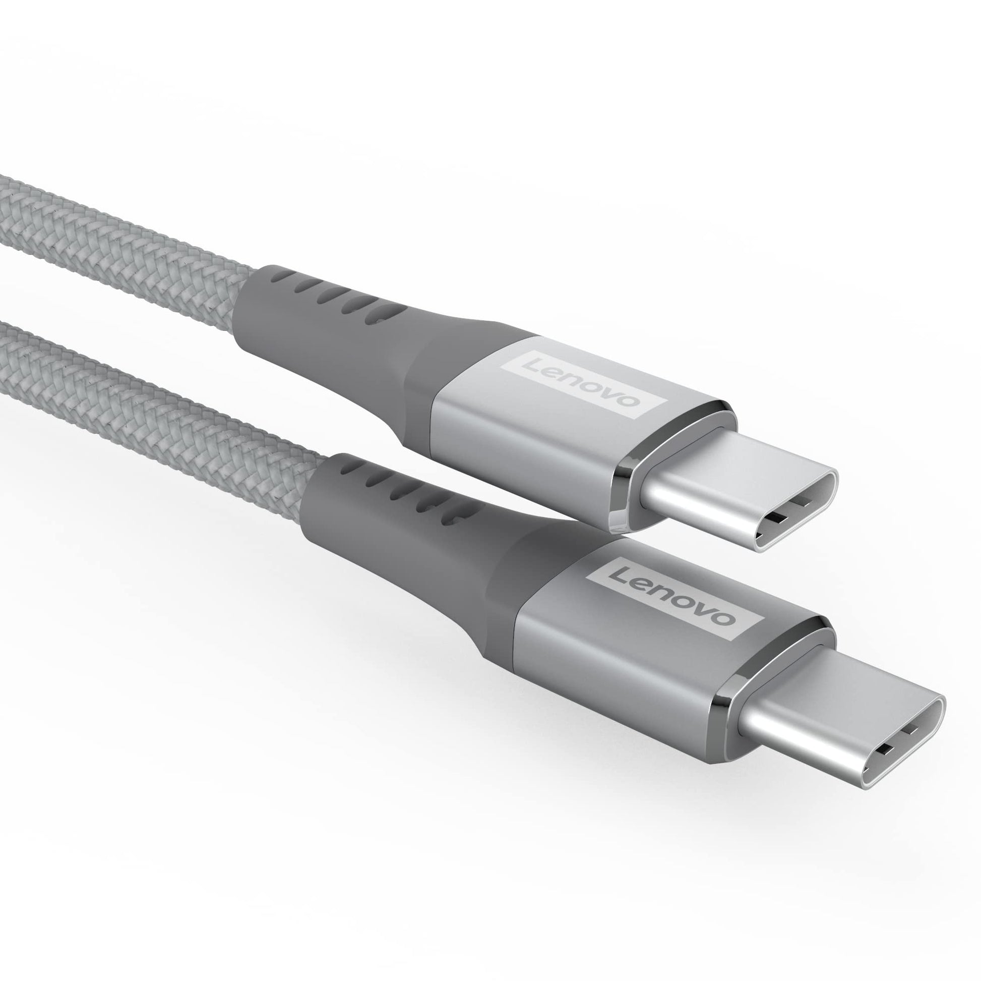 Lenovo Micro USB Cable Tangle-Free Aramid Fiber Braided 1M Cable With 4A Charging & 480 MBPS Data Transmission, Certified 10000+ Bend Lifespan, Metallic Grey