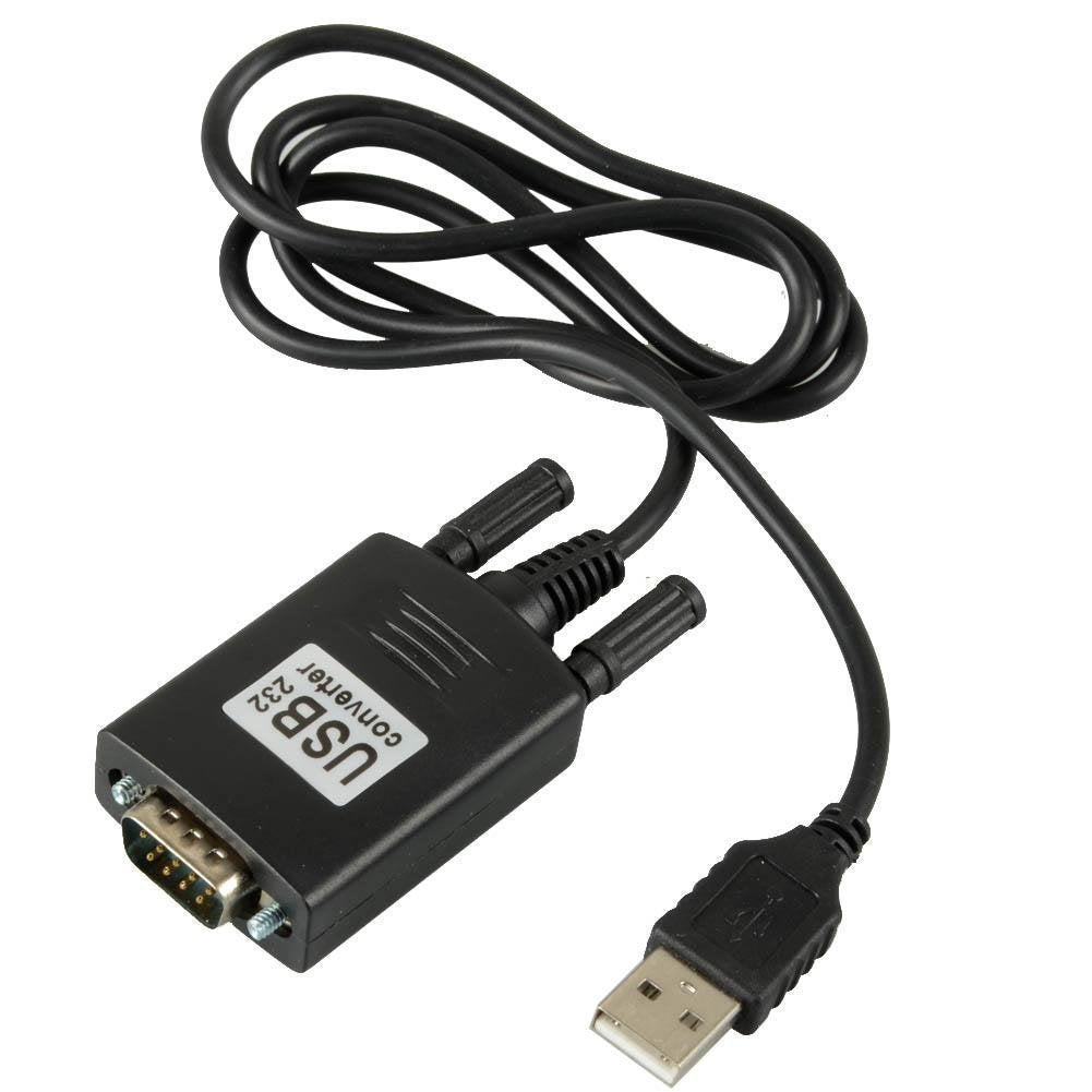 USB To RS232 Serial DB9 9 Pin Port Converter Cable (Driver Required) - Black
