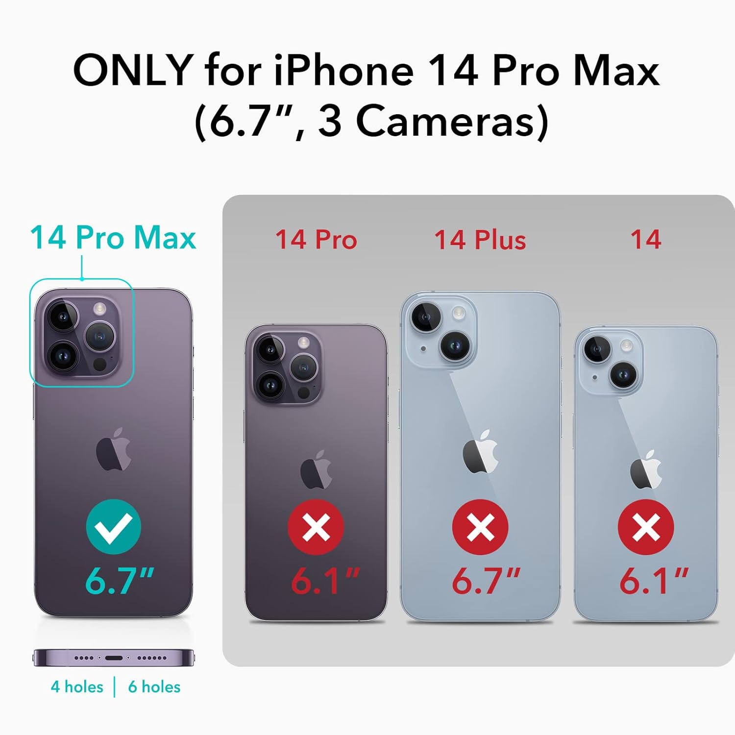 ESR for iPhone 14 Pro Max Case, Compatible with MagSafe, Scratch-Resistant, Thin and Slim, Classic Shockproof Military-Grade Protection, TPU, Magnetic Back Cover, Clear Black