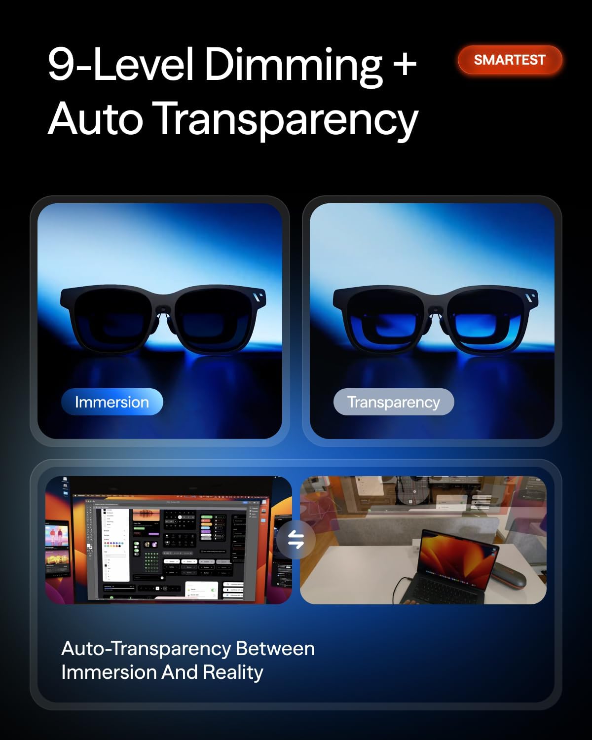 VITURE Beast XR/AR Glasses: Biggest. Brightest. Smartest. 174" 1200p 58° FOV, Built-in VisionPair™ 3DoF, Dynamic Dimming, Harman Audio, for iPhone, Android, Mac, PC, Switch 2