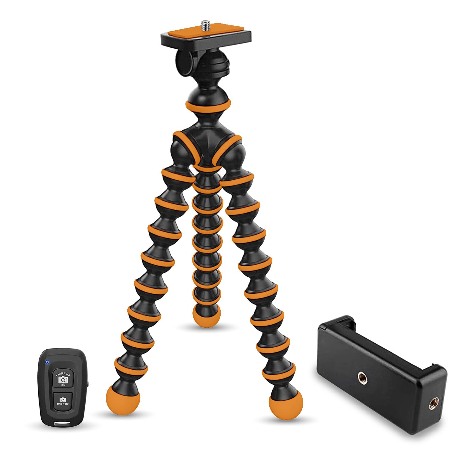 Amazon Basics Gorilla Tripod/Mini 33 cm (13 Inch) Tripod for Mobile Phone with Phone Mount & Remote, Flexible Gorilla Stand for DSLR & Action Cameras