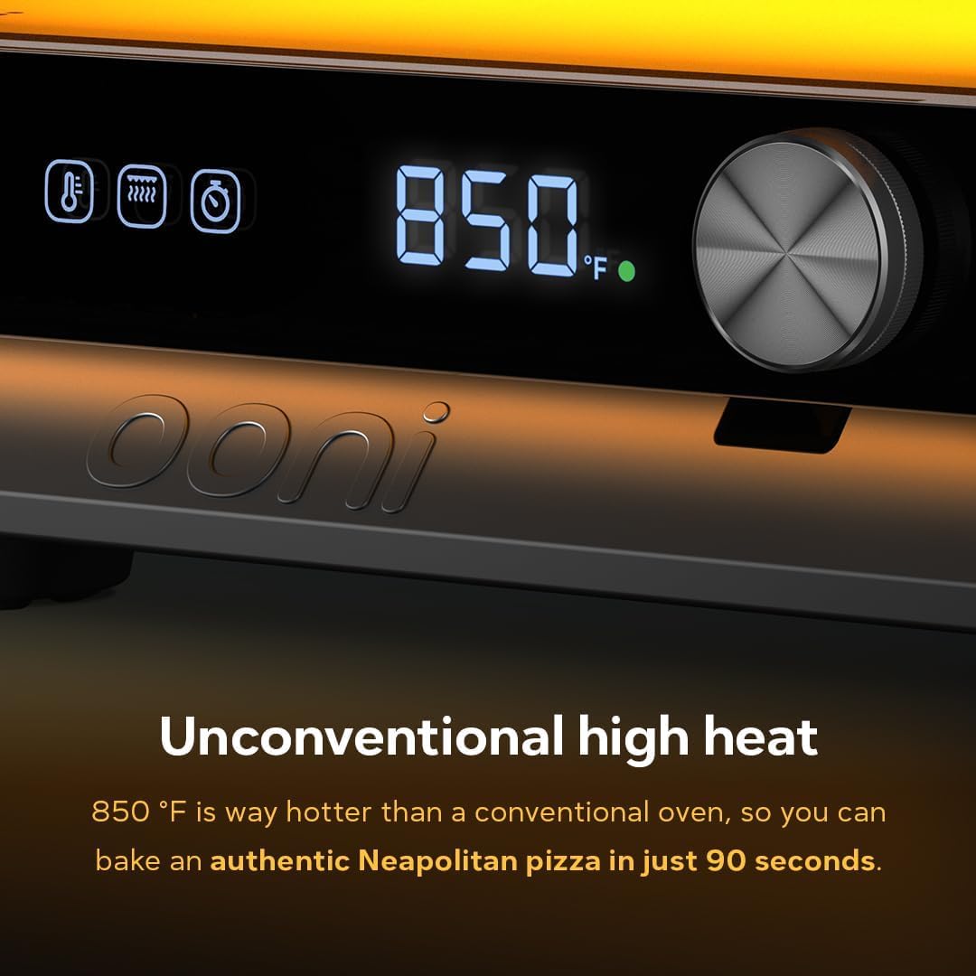 Ooni Volt 2 Electric Indoor Pizza Oven - 70 °F to 850 °F Temperature Range, Versatile Countertop Electric Toaster Oven, Cook 12 Inch Pizzas and More - Charcoal Grey