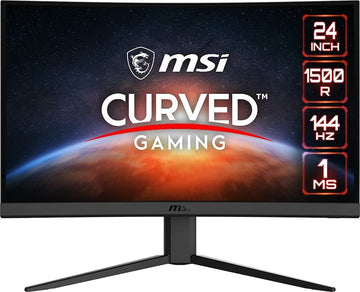 MSI Optix G24C4, 23 Inch (60 cm) 1920 X 1080 Pixels 1Ms 144Hz AMD Freesync Anti-Flicker Low Blue Light Frameless Design Anti-Glare Backlit Led Curved Gaming Monitor (Black)