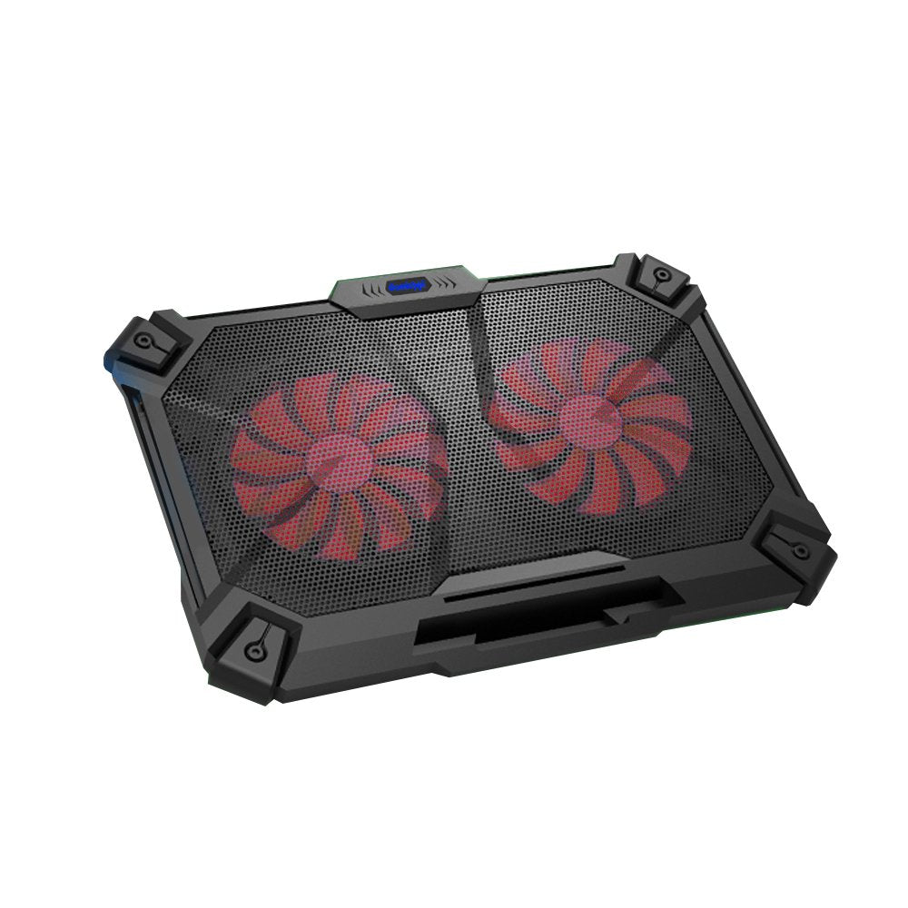 Cosmic Byte Comet Laptop Cooling Pad, Dual 140 mm Fans, LED Lights, Fan Speed Adjustment, USB Ports, Support Upto 17" Laptops (Red)