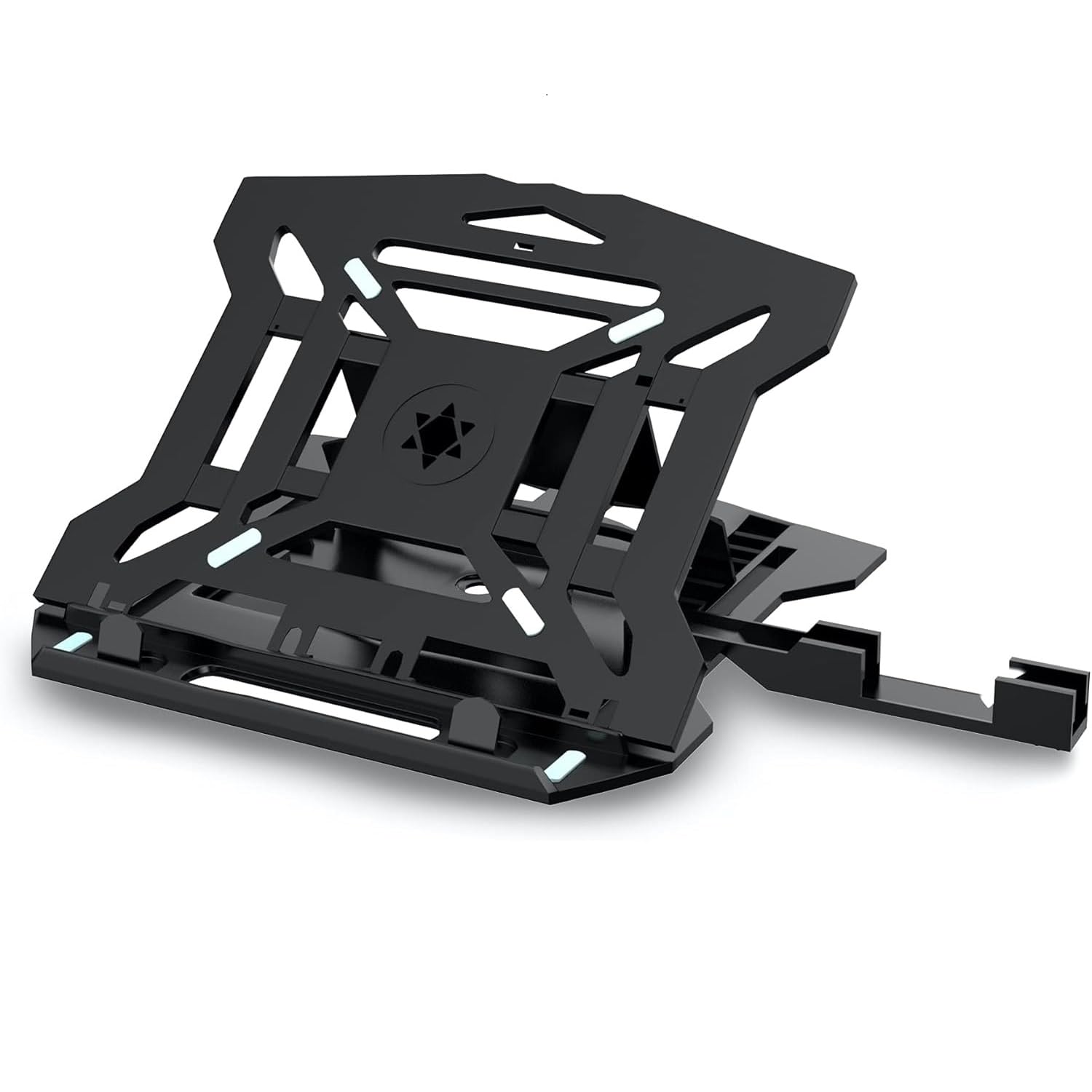 Dyazo Tabletop Laptop Stand with 8 Angles View Height Adjustable Foldable Design Compatible for MacBook Air/Pro, Dell, Hp, Lenovo and More 11.6 inches - 15.6 Notebook with Free Phone Stand (Black)