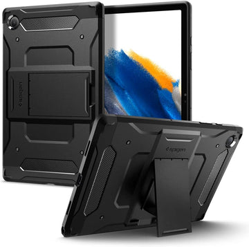 Spigen Tough Armor Pro for Galaxy Tab A8 10.5inch Back Cover Case with Built in S Pen Holder, Kick Stand - Black