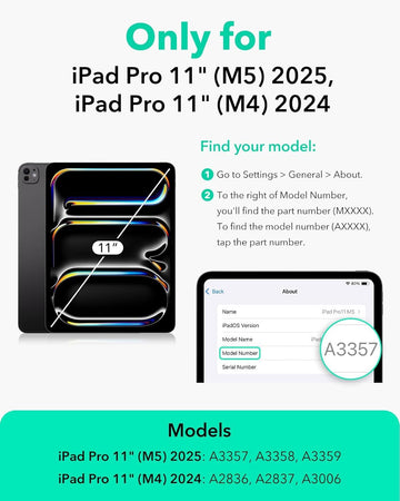ESR for iPad Pro 11 Inch Case (M5/M4) Cover 2025/2024, Powerful Magnetic Attachment, Slim Trifold Stand Case, Supports Pencil Pro and Pencil (USB-C), Durable Protection, Rebound Series, Pink