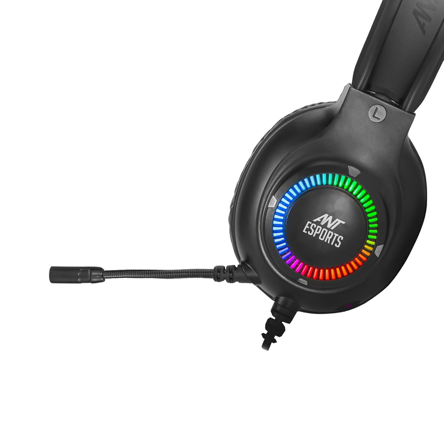 Ant Esports H580 Gaming Headset with Microphone for PS4 PC Xbox one PS5 Switch Laptop, Over Ear Headphones Wired with Noise Cancelling Mic, 3.5m Audio Jack, 50mm Stereo Drivers, Led Light – Black