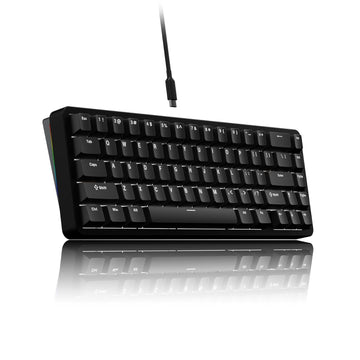 Chilkey ND65 Wired Aluminum Mechanical Keyboard, 65% Layout Portable Gaming Keyboard, PBT Doubleshot Keycaps, Hot Swappable Custom Keyboard for Laptop and Office PC - Black
