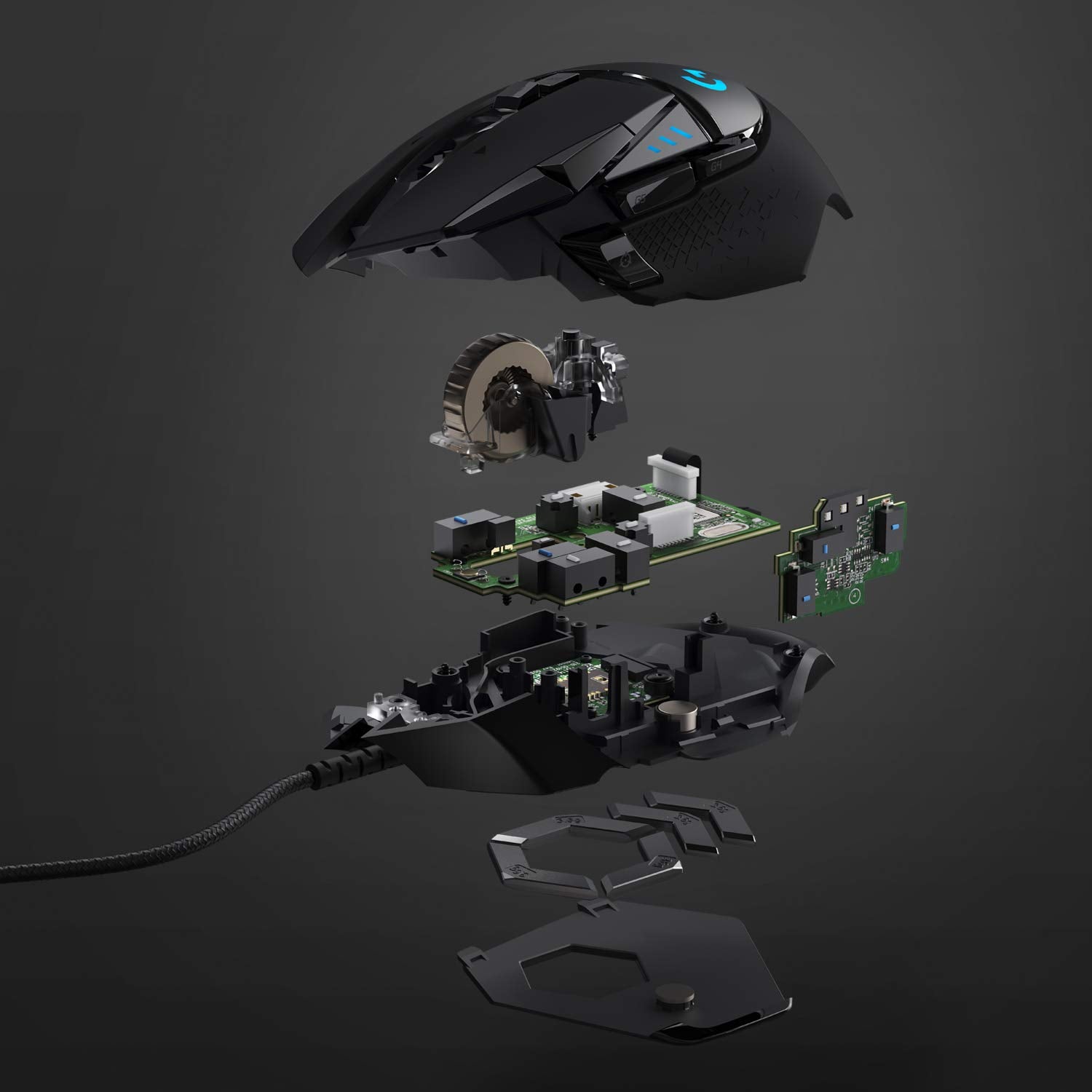 Logitech G502 Lightspeed Wireless Gaming Mouse, Hero 16K Sensor, 16,000 DPI, RGB, Adjustable Weights, 11 Programmable Buttons, Long Battery Life, On-Board Memory, PC/Mac - Black