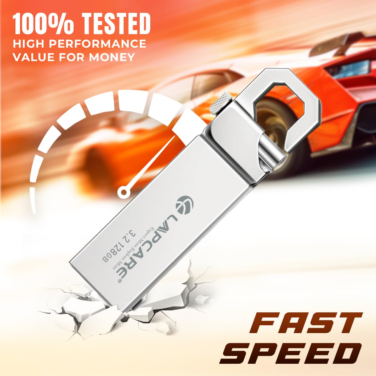 Lapcare Flais 128GB Metal USB 3.2 Flash Drive | Pen Drive | Up to 400Mbps Speed | Reliable Data Storage with 5-Year Warranty| Universal Compatibility - MAC/Win/Linux | OTG Support