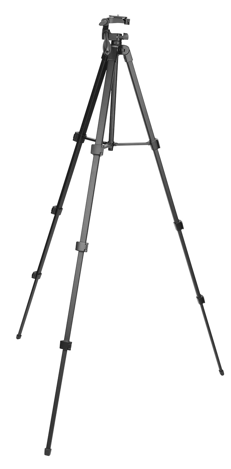 Photron STEDY PRO 550 Tripod with Mobile Holder for Smart Phone, DSLR, Mobile Phone | Maximum Operating Height: 1365mm | Weight Load Capacity: 2.5kg | Folded Height: 425mm, Case Included, Black
