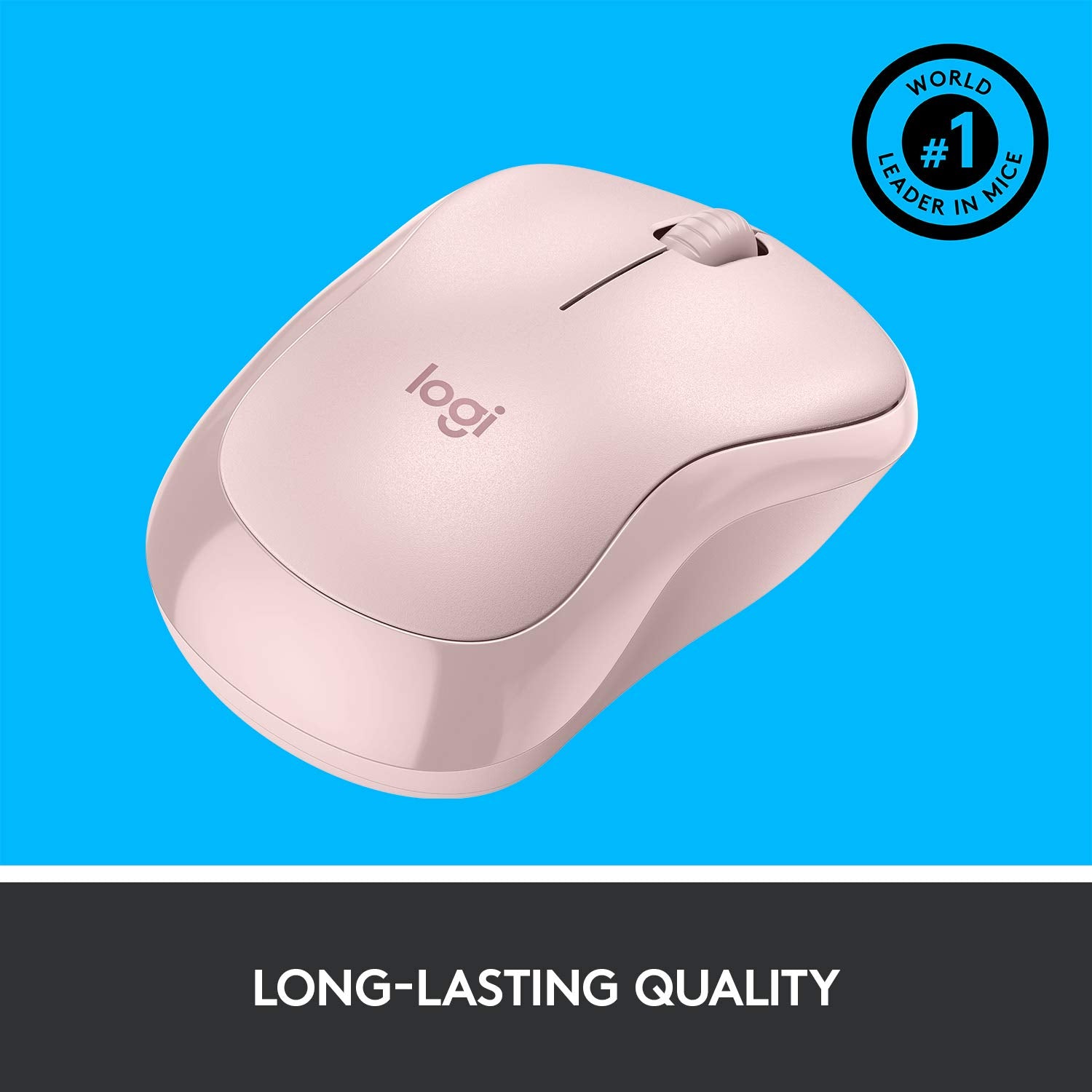 Logitech M221 Wireless Mouse, Silent Buttons, 2.4 GHz with USB Mini Receiver, 1000 DPI Optical Tracking, 18-Month Battery Life, Ambidextrous PC/Mac/Laptop - Rose