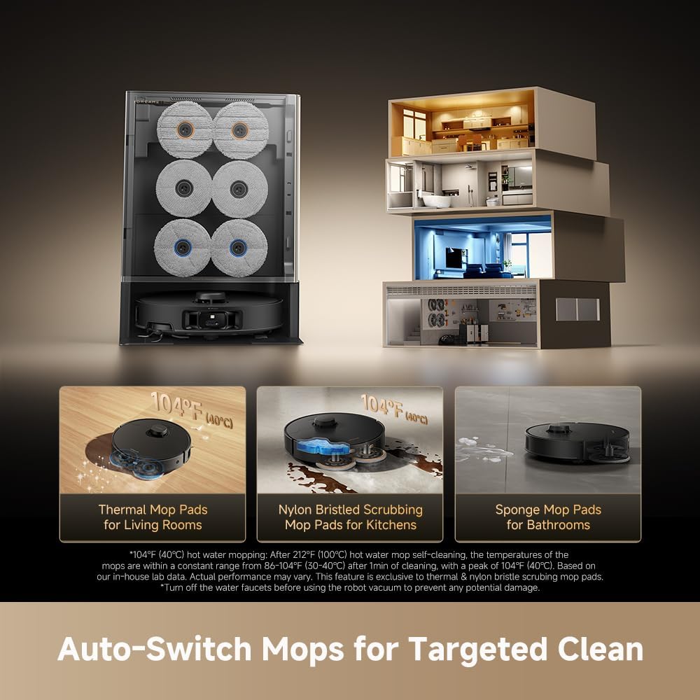 dreame Matrix10 Pro Robot Vacuum and Mop with AI RGB Avoidance | Multi-Mop Switching Dock for Multi-Surface, 30,000Pa Suction, Mop Self-Cleaning, Three-Solution for Pets
