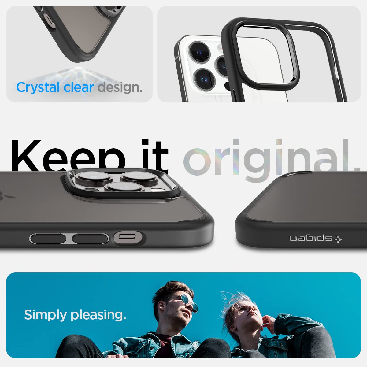 Spigen Ultra Hybrid Back Cover Case Compatible with iPhone 14 Pro (TPU + Poly Carbonate | Matte Black)