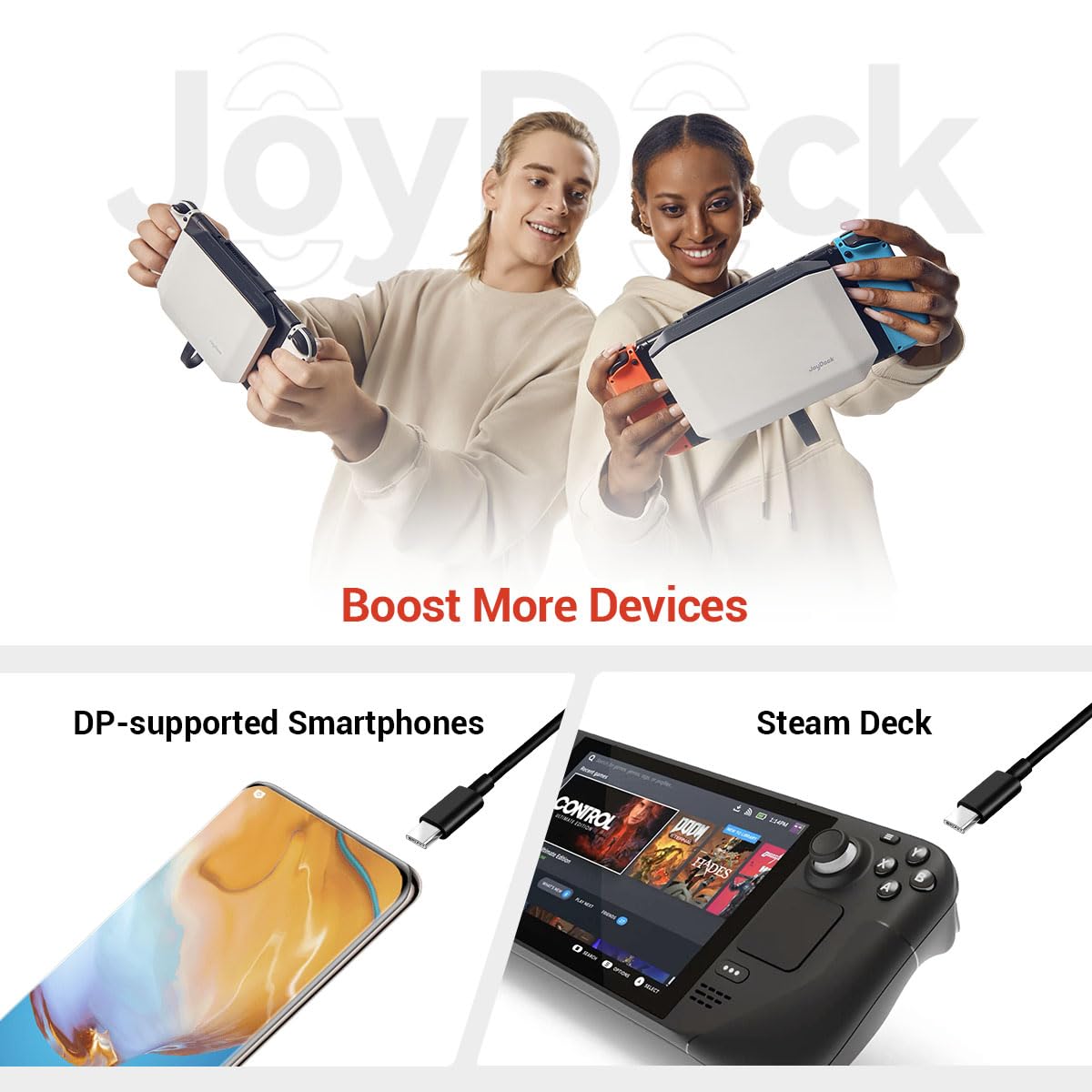 RayNeo JoyDock for Switch(Direct) /Switch 2(Back Clip Needed) - with 5000 mAh 5V/3A Flash Rechargeable Extended Battery, Charge & Play, Compatible Air 4/Air 3//Air 2 Series AR Glasses