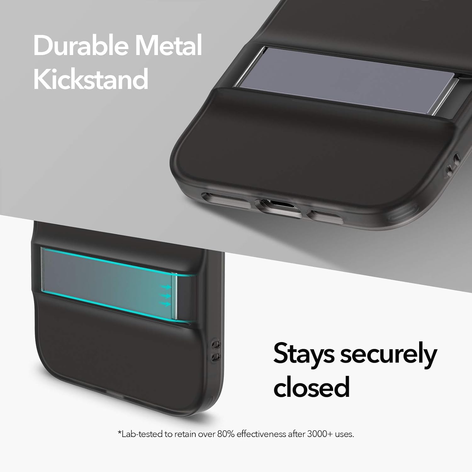 ESR Metal Kickstand Designed Case for iPhone 12 Pro Max 6.7" [Patented Design] [Two-Way Stand] [Reinforced Drop Protection] Flexible TPU Soft Back Cover- Translucent Black
