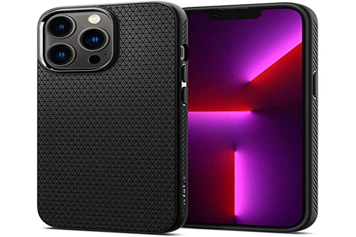 Spigen Liquid Air Back Cover Case Compatible with iPhone 13 Pro (TPU | Matte Black)