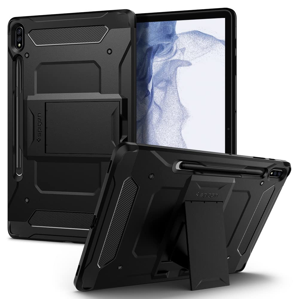 Spigen Rugged Armor Pro for Samsung Galaxy Tab S11 Ultra 14.6inch Full Cover Folio Case with Built in S Pen Holder, Trifold Stand - Black