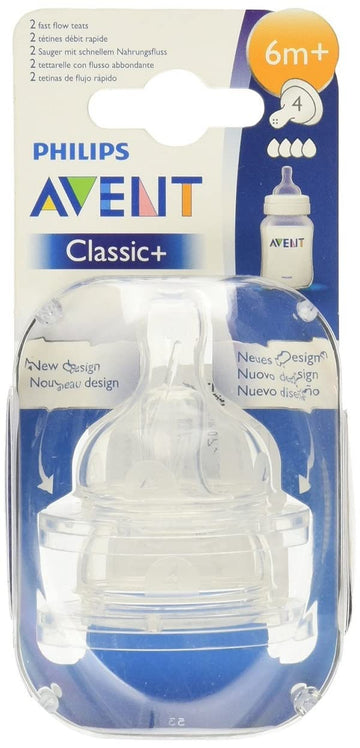 Philips Avent Anti-Colic Nipple | Fast Flow Teat | Silicon | BPA Free | SCF634/27