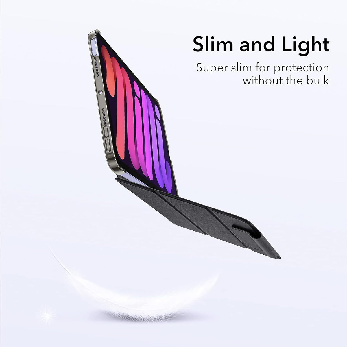 ESR for iPad Mini 6 Case(8.3 inch, 2021), Trifold Smart Case, Trifold Stand, Magnetic Clasp, Auto Sleep/Wake, Slim Lightweight Case for iPad Mini 6th Generation, Ascend Series, Black