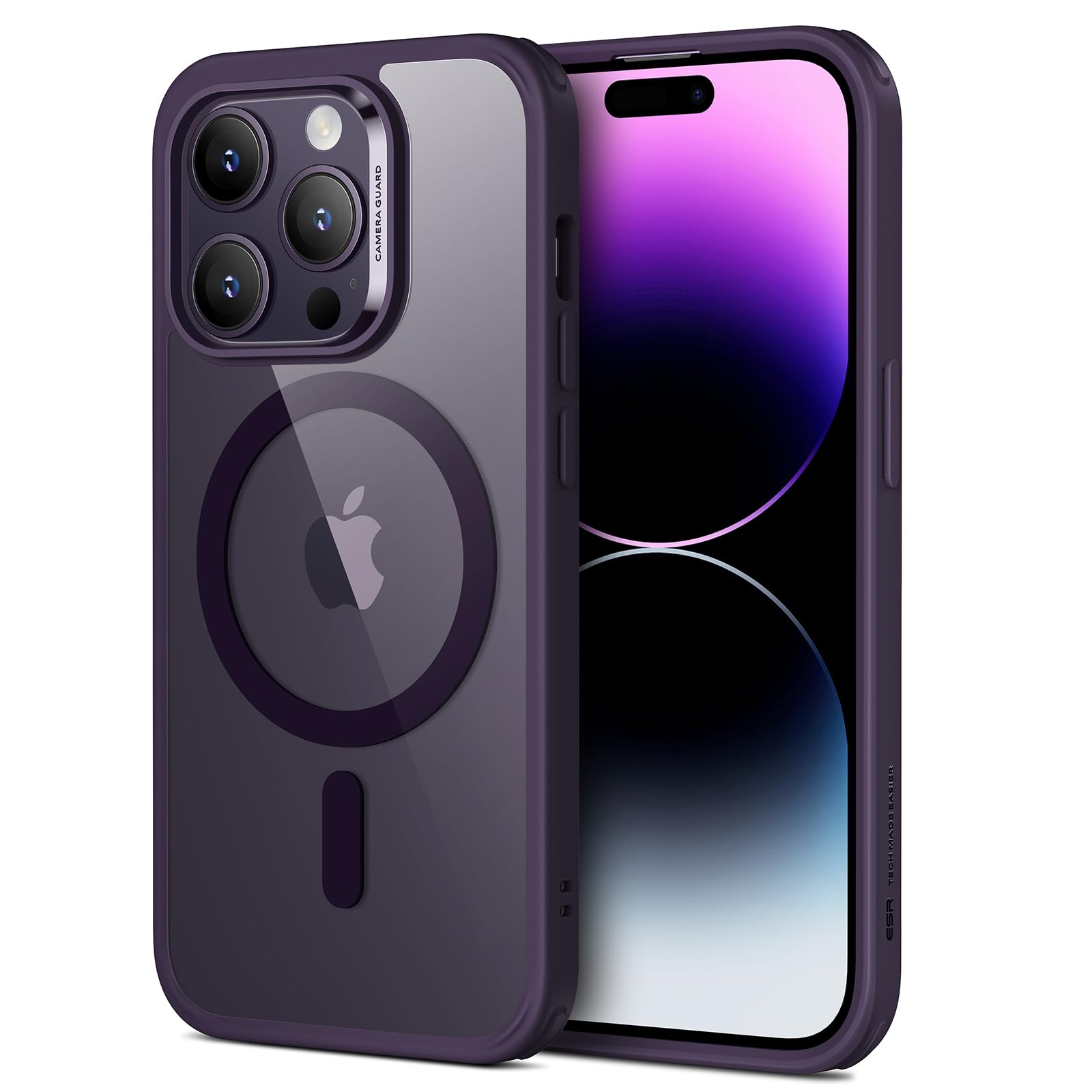 ESR for iPhone 14 Pro Max Case, Compatible with MagSafe, Scratch-Resistant, Thin and Slim, Classic Shockproof Military-Grade Protection, TPU, Magnetic Back Cover, Clear Black