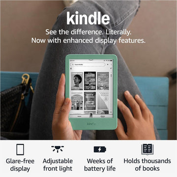 New Amazon Kindle (16 GB) - Lightest and most compact Kindle, with glare-free display, faster page turns, adjustable front light, and long battery life - Matcha + 3 Months of Kindle Unlimited (with auto-renewal) ****SEALED****