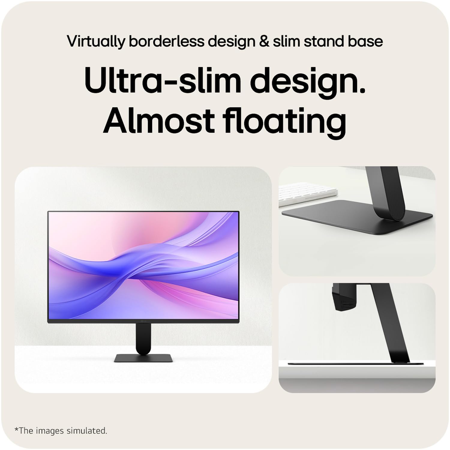 LG24U411A-BN Smartchoice 60 cm (24-inch) Full HD (1920 x 1080) IPS Monitor, 3-Side Virtually Borderless, 1ms MBR, 120Hz, sRGB 99%(Typ.), HDR10, Reader Mode, Flicker Safe, VGA, HDMI, Slim Stand, Black