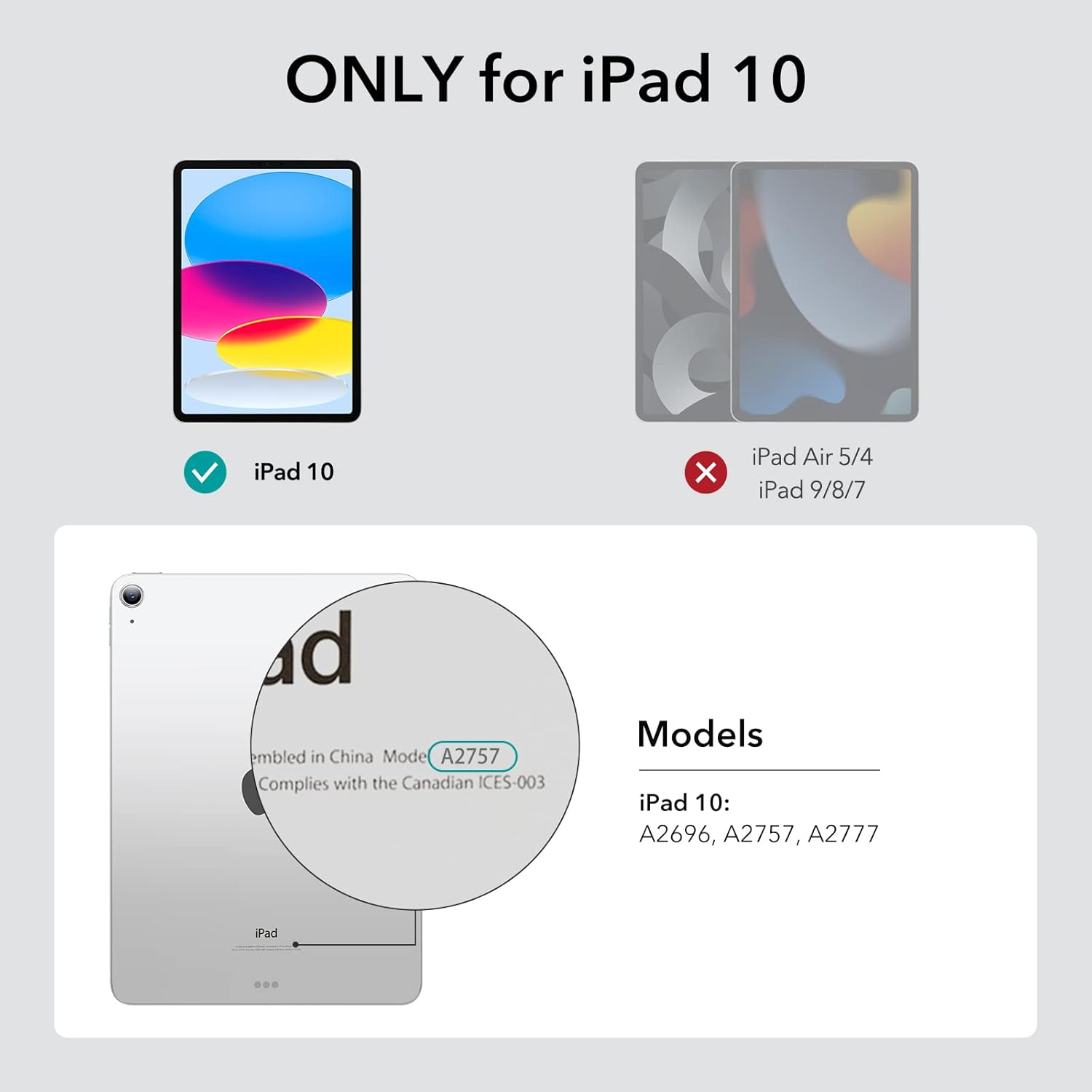 ESR for iPad 10th Generation Cover (2022, 10.9 inch), iPad 10 Case, Built-in Pencil Holder, Flexible Back Cover, Trifold Stand, Auto Sleep/Wake, Rebound Pencil Series, Black