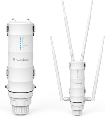 WAVLINK AC1200 Outdoor WiFi Extender, Weatherproof Wireless Outdoor Access Point, High Power Long Range WiFi Extender Signal Booster with POE, 4x7dBi Antennas, Dual Band, AP/Router/Repeater Mode