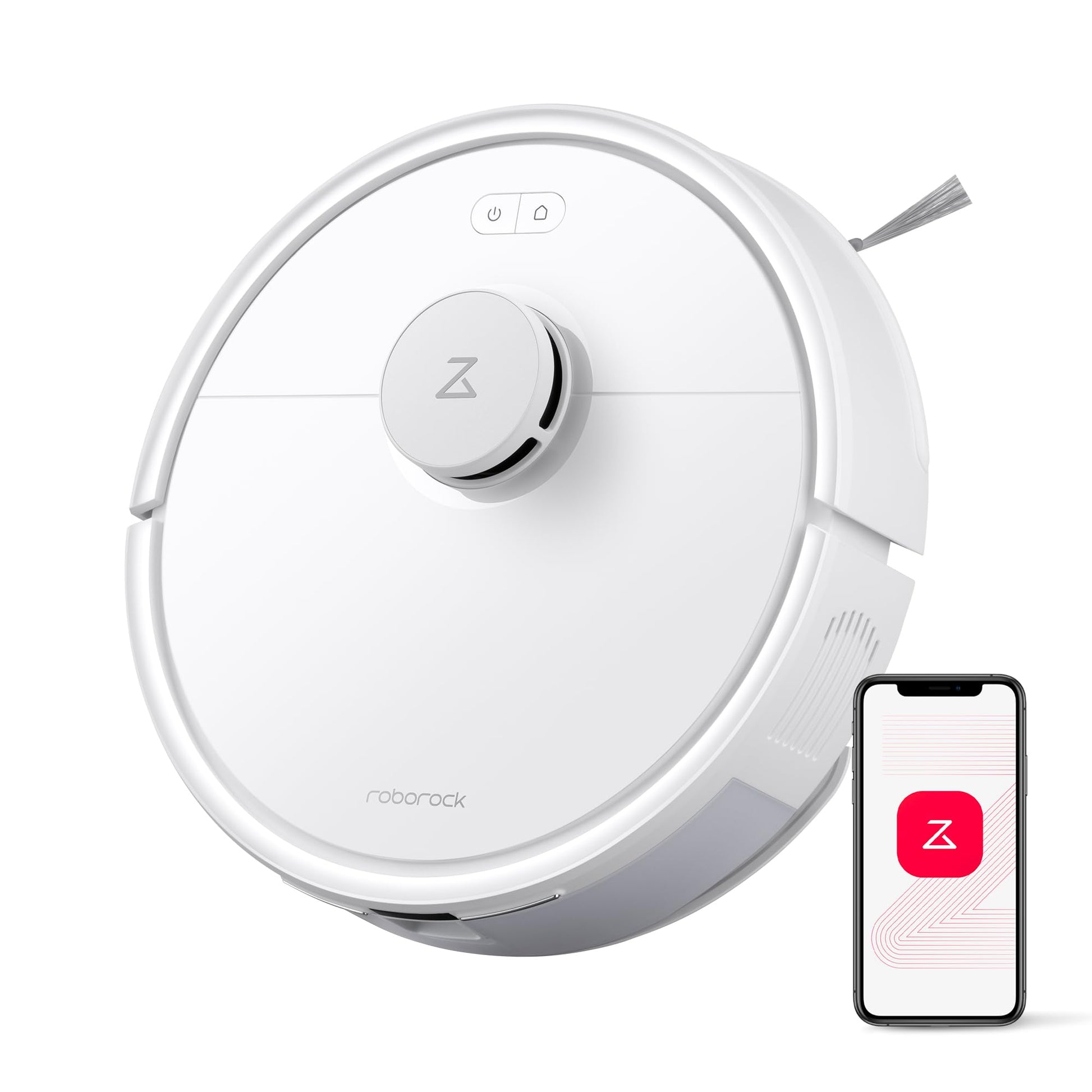 roborock Q7 M5+ Robot Vacuum and Mop, Upgraded from Q5 Max+, Up to 7-9 Weeks Self-Empty, 10000Pa Suction, Dual Anti-Tangle System for Pet Hair & Carpet, PreciSense LiDAR Navigation, App Control, White