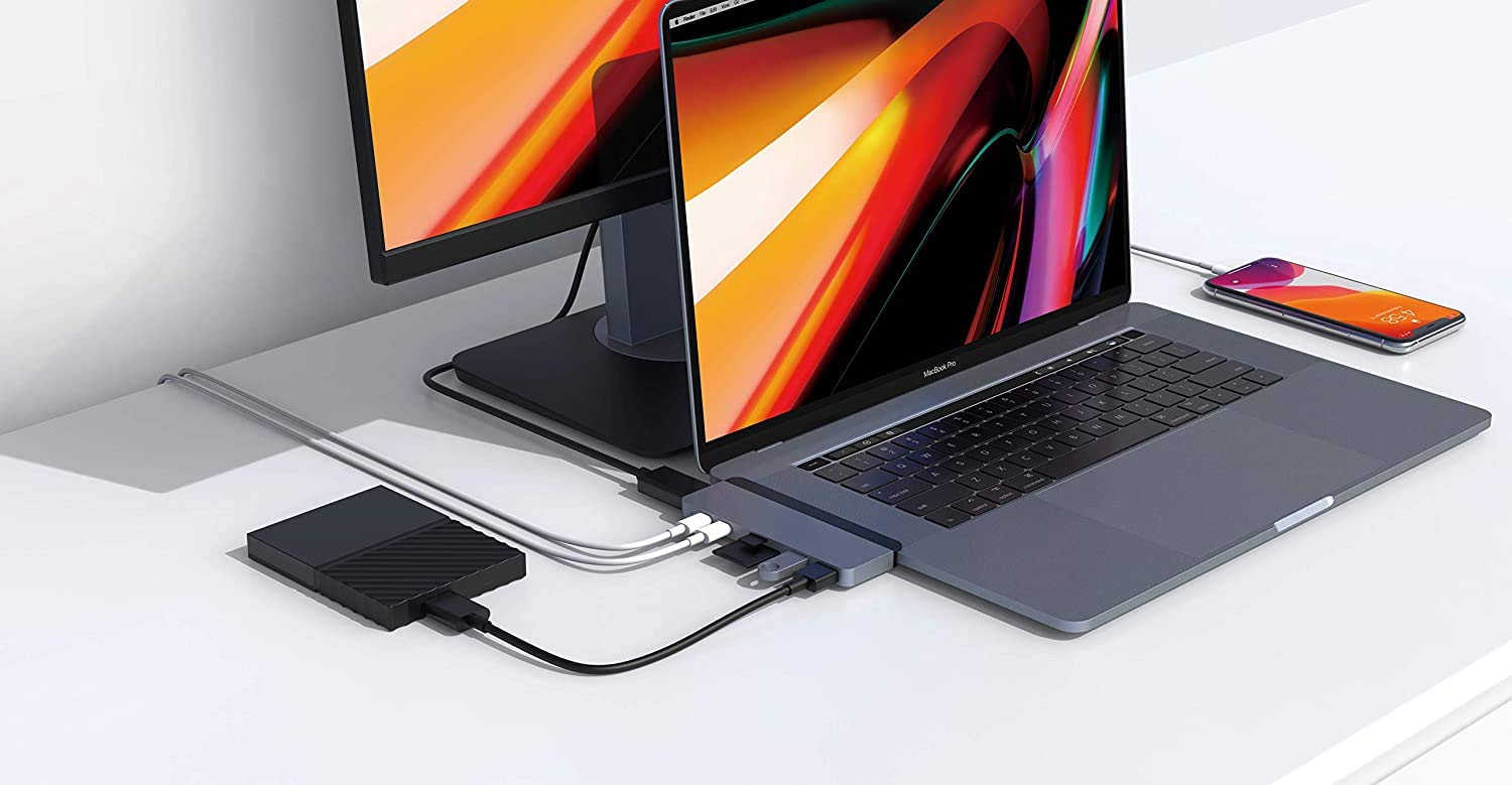 Hyper - New HyperDrive Duo 7-in-2 Hub - USB-C for MacBook Pro/Air - HDMI 4K60Hz HDR, USB-C 40Gbps 100W PD, USB-C 5Gbps 60W PD, MicroSD/SD 3.0 UHS-I 104MB/s, 2 x USB-A 5Gbps - Space Gray