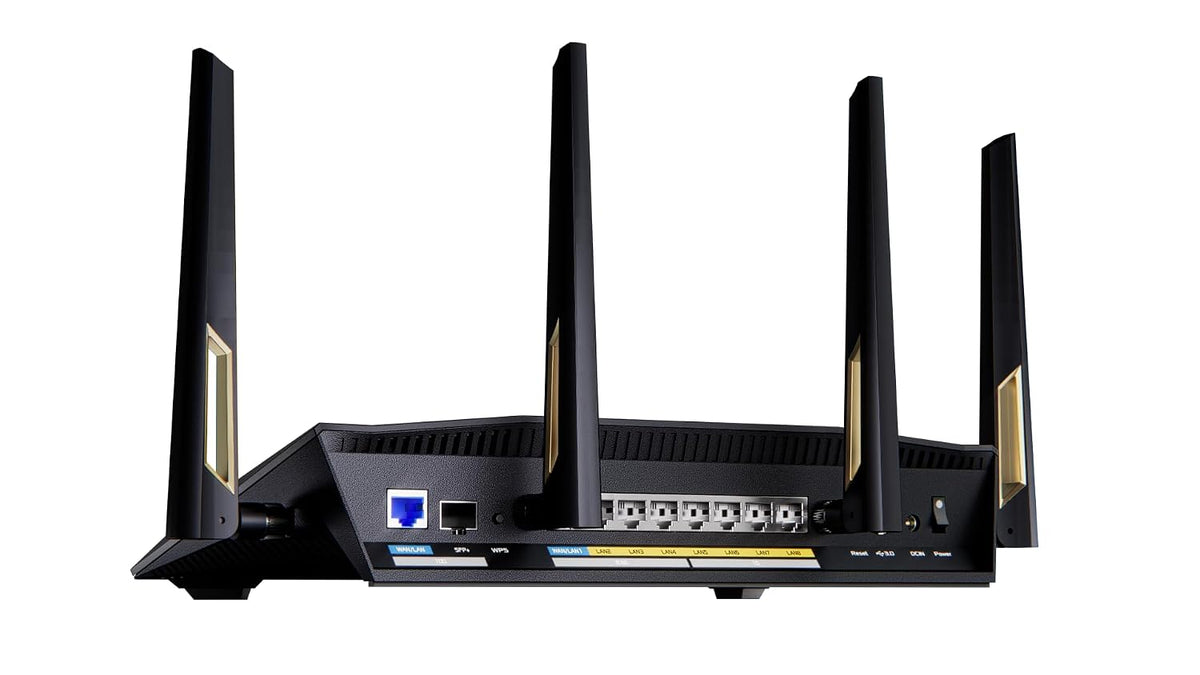 ASUS RT-BE88U Dual-Band WiFi 7 AiMesh Extendable Performance Router, 4K-QAM, MLO, Dual 10G Ports, SFP+, 4X 2.5G Ports, 4X 1G Ports, 34G WAN/LAN Capacity, Network Security, Built-in VPN