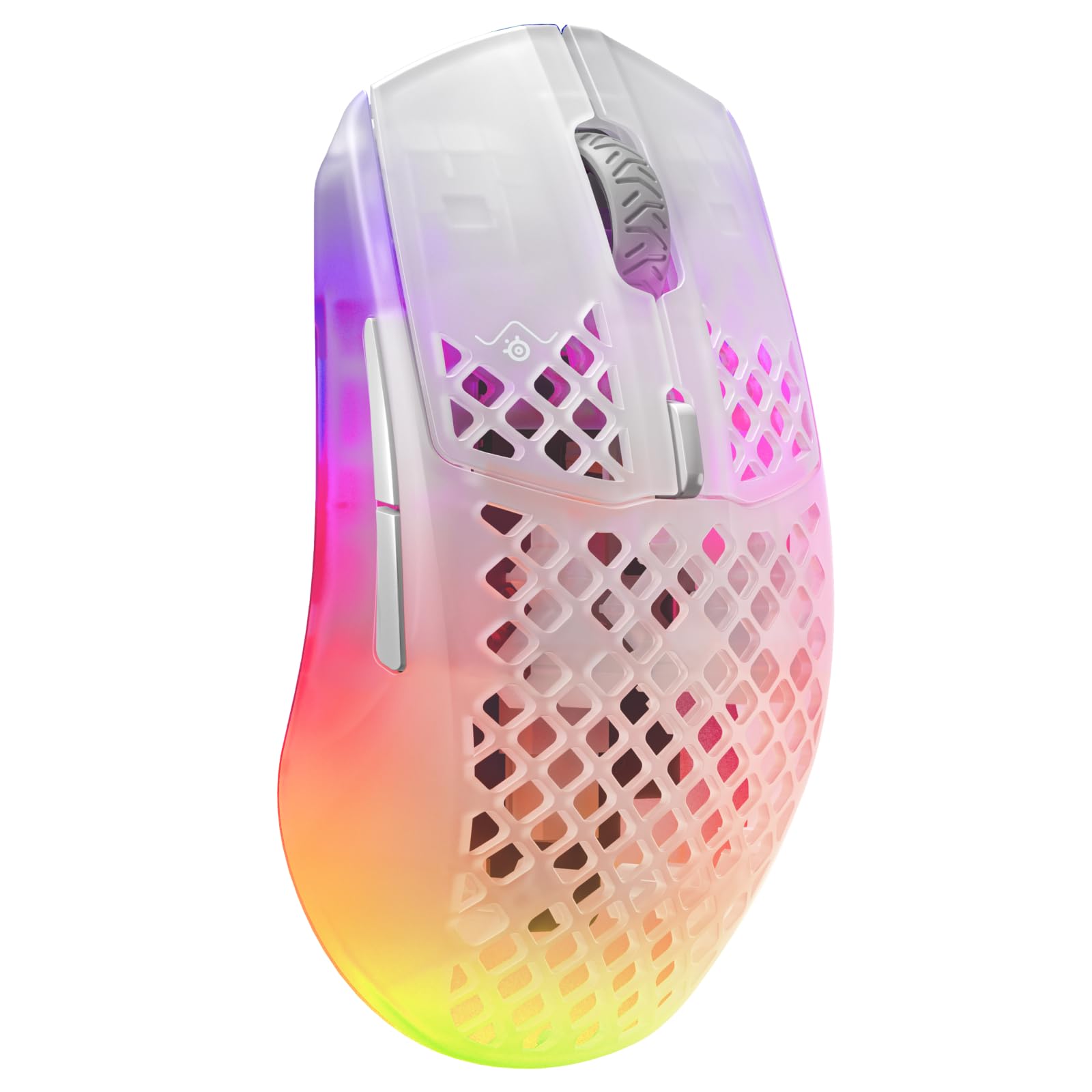 SteelSeries Aerox 3 Wireless - Super Light Gaming Mouse - 18,000 CPI TrueMove Air Optical Sensor - Ultra-Lightweight 68g Water Resistant Design - 200 Hour Battery Life Snow,White,62612