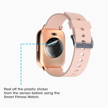ZEBRONICS Zeb-FIT5220CH Smart Fitness Watch, 2.5D Curved Glass 4.4cm Large Square Display, Metal Body, Dual Menu UI, 7-Day Data Storage, 8 Sports Mode, SpO2, BP & HR Monitor, (Gold)