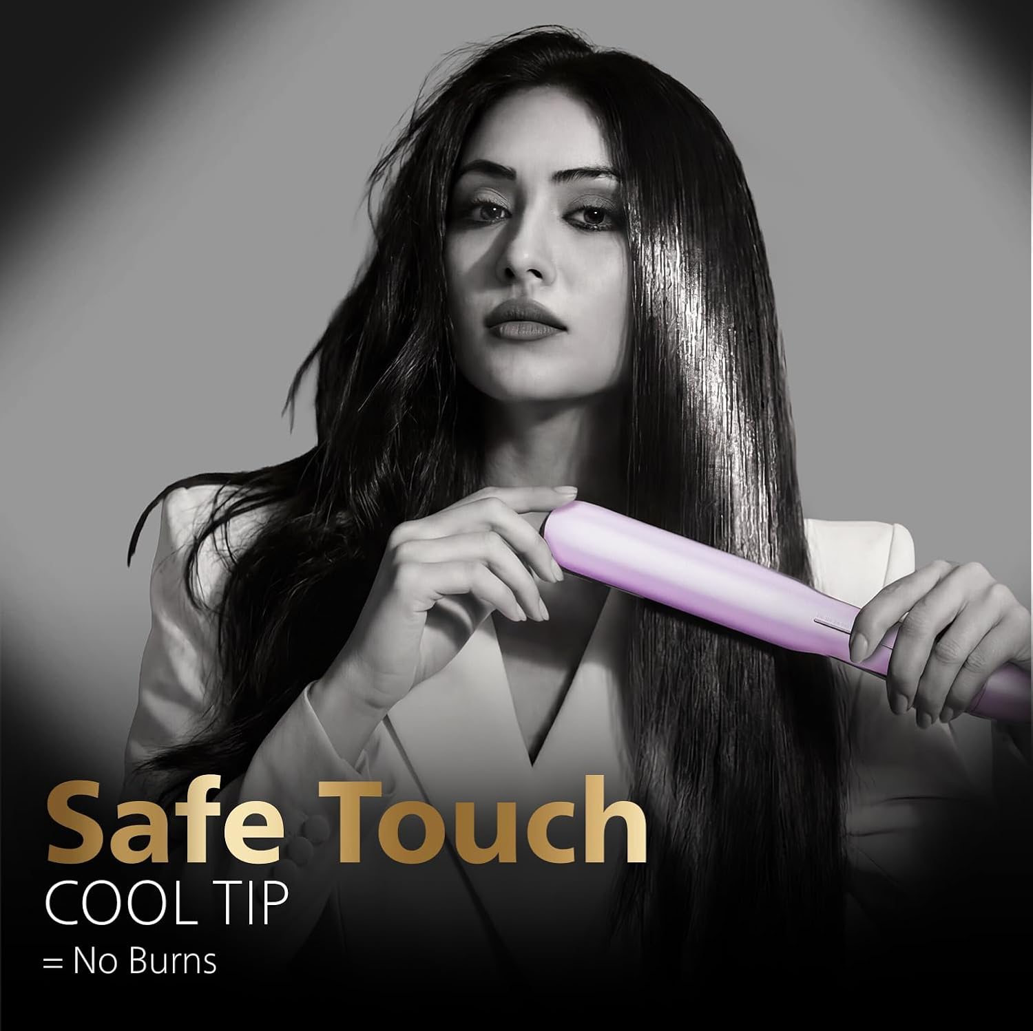 Philips India's No.1 Hair Styling Brand - One Stroke Hair Straightener | 50% Faster Straightening | 3 days salon-like hair | 12 Temperature Settings (120–230°C) Designed for Indian Hair | BHS530