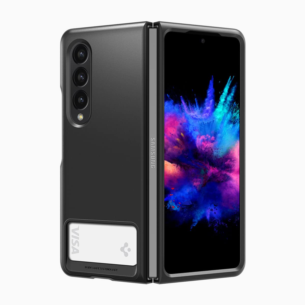 Spigen Thin Fit P for Samsung Galaxy Z Fold 4 Case, Galaxy Z Fold4 Back Cover (2022) - TPU+Poly Carbonate｜Black