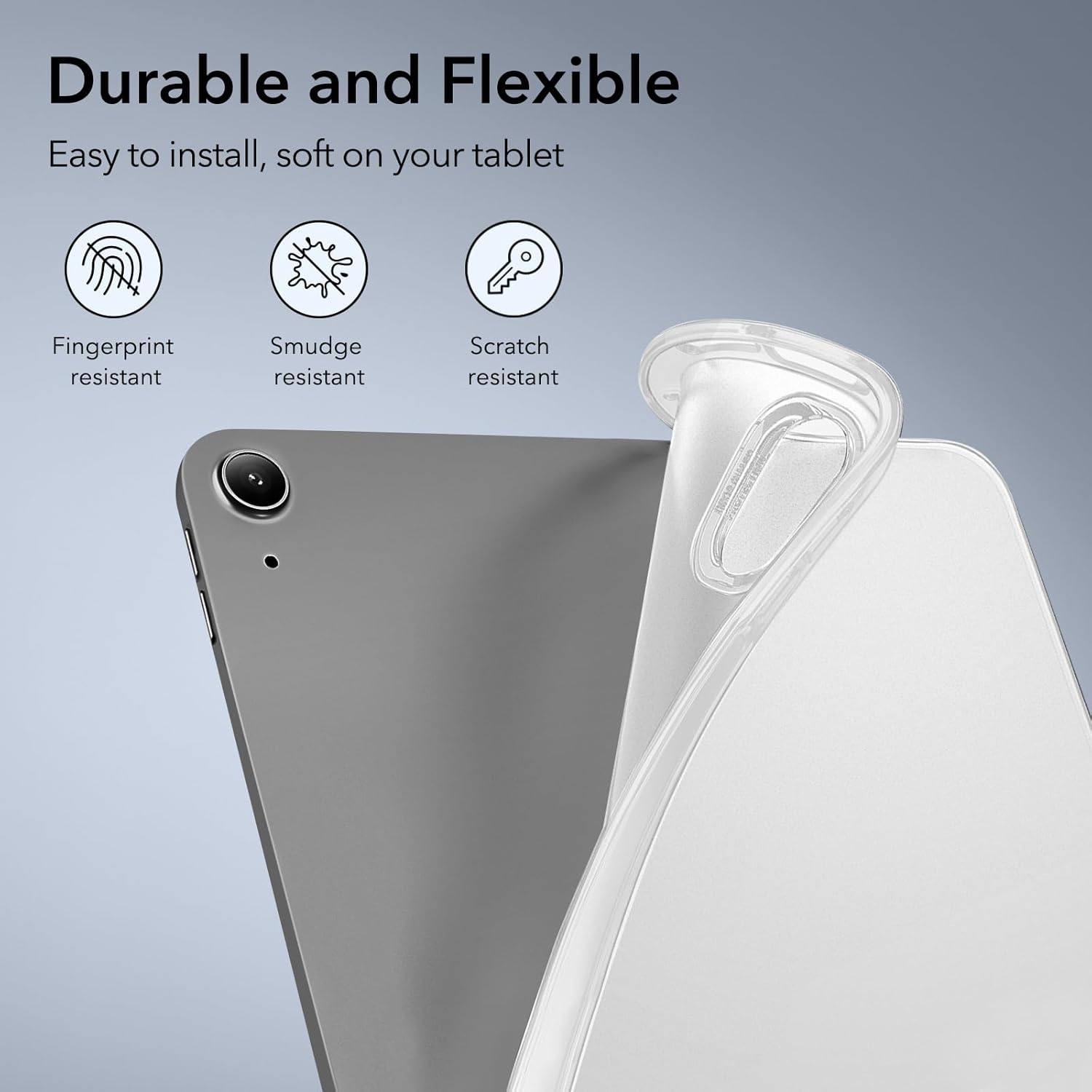 ESR for iPad Air 11 inch Generation Cover(2024), iPad Air 5th/4th Generation Cover (2022/2020), Slim & Light, Yellowing Resistant, Transparent Back Cover, Supports Pencil Pro/USB-C, Zero Series, White