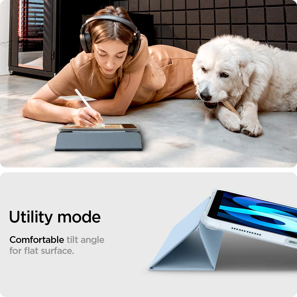 Spigen for iPad Air 11 Inch Case M4/M3/M2(2026/2025/2024), iPad 10.9 Inch 5th/4th Gen Cover(2022/2020), Ultra Hybrid Pro, Full Cover Folio Case with Pencil Holder, Trifold Stand - Sky Blue