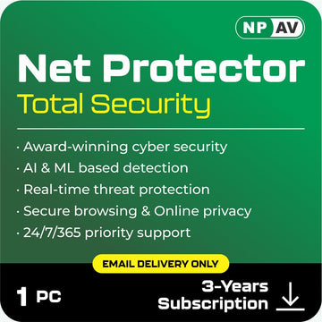 Net Protector Antivirus for PC Total Security 2025, 1 PC, 3 Years (Email Delivery in 1 Hour - No CD)