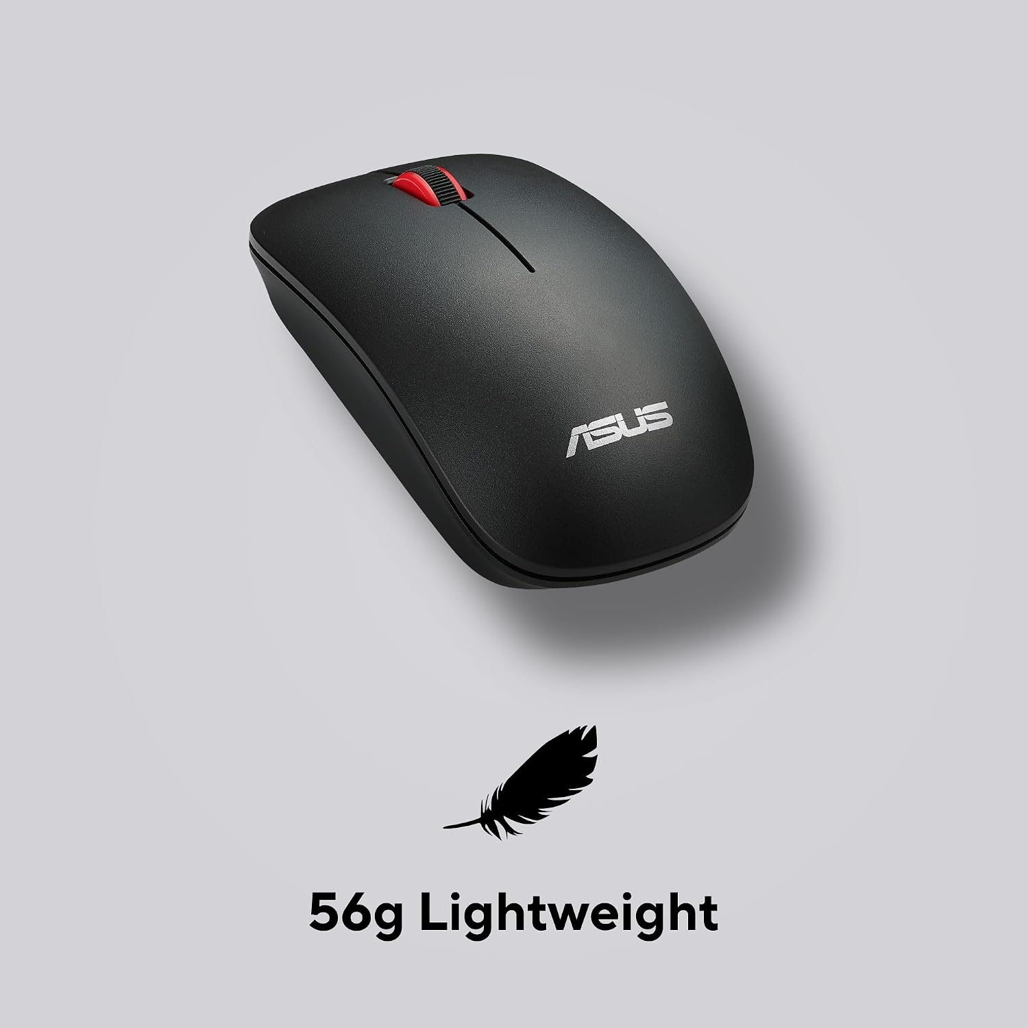 ASUS WT300 Wireless Ergonomic USB Mouse, Ambidextrous Design, Up to 1600 Dpi, Compact & Lighweight Mouse,2.4GHz Nano Dongle, Up to 15 Months of Battery Life - Black