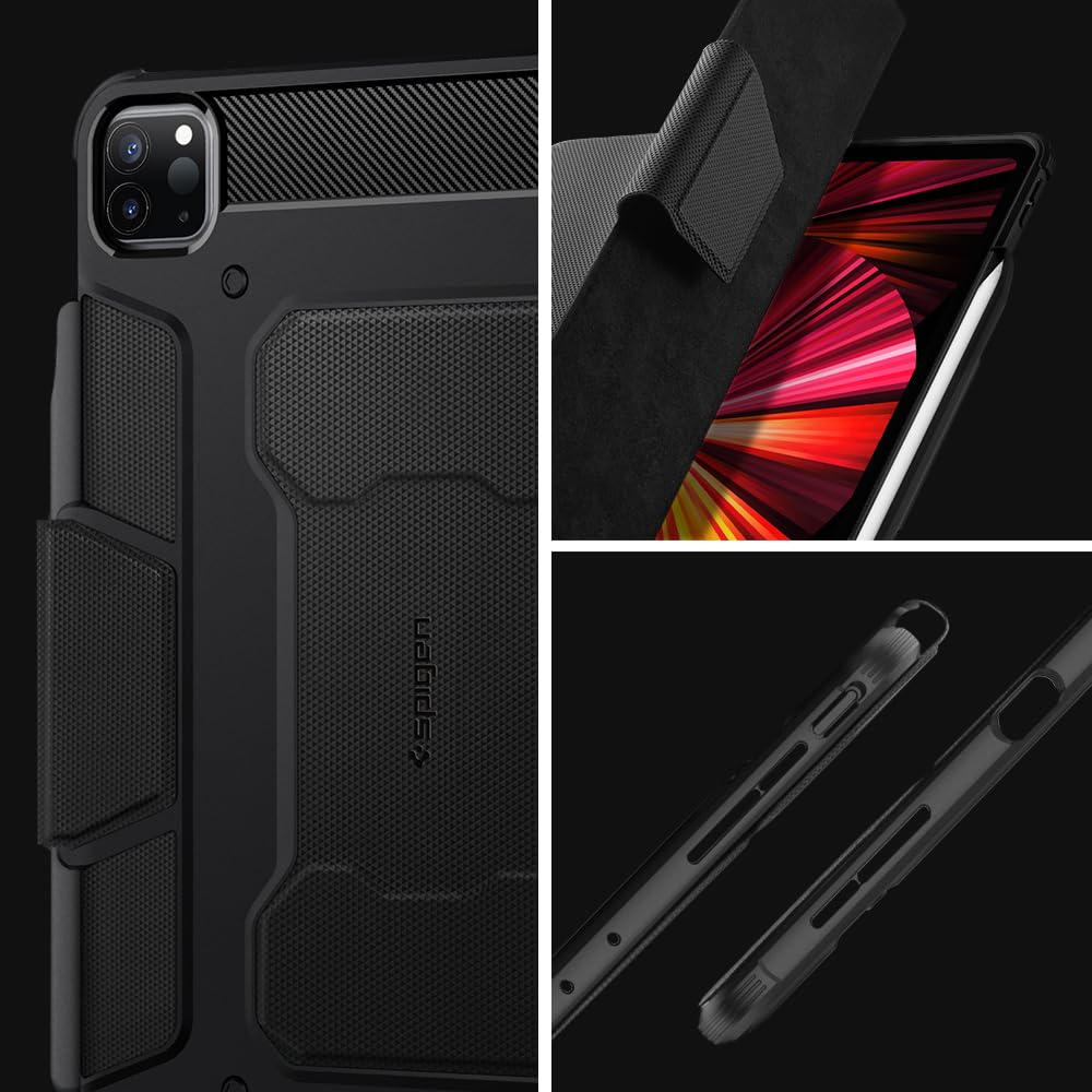 Spigen Rugged Armor Pro Back Cover Case Compatible with iPad Pro 11 inch (2021 | 2020 | 2018) - Black