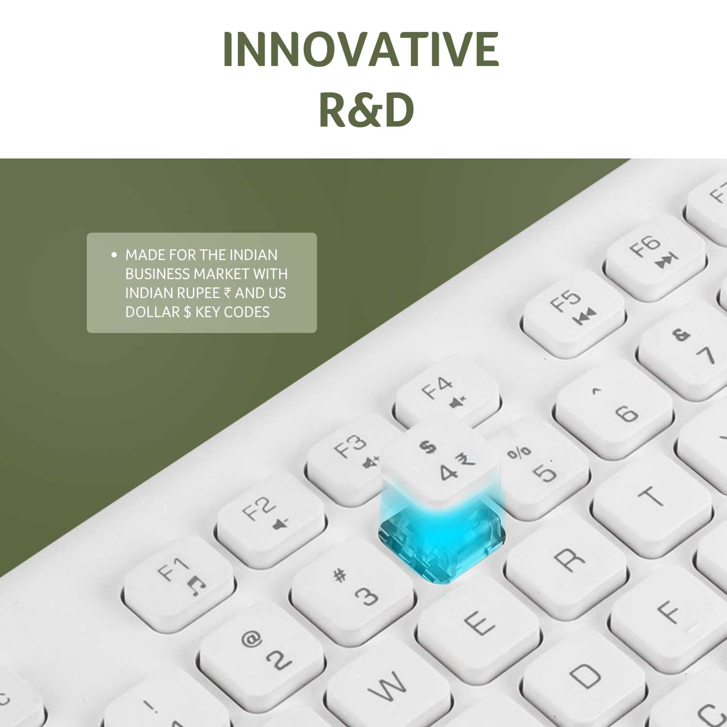 Acer Wireless Keyboard & Mouse Combo with Attractive Durable Design, 2.4GHz Nano Receiver, 10m Range, Indian Rupee Key Code, 1600 DPI, 10M Keystrokes Life for Microsoft Windows and Mac OS (White/Grey)