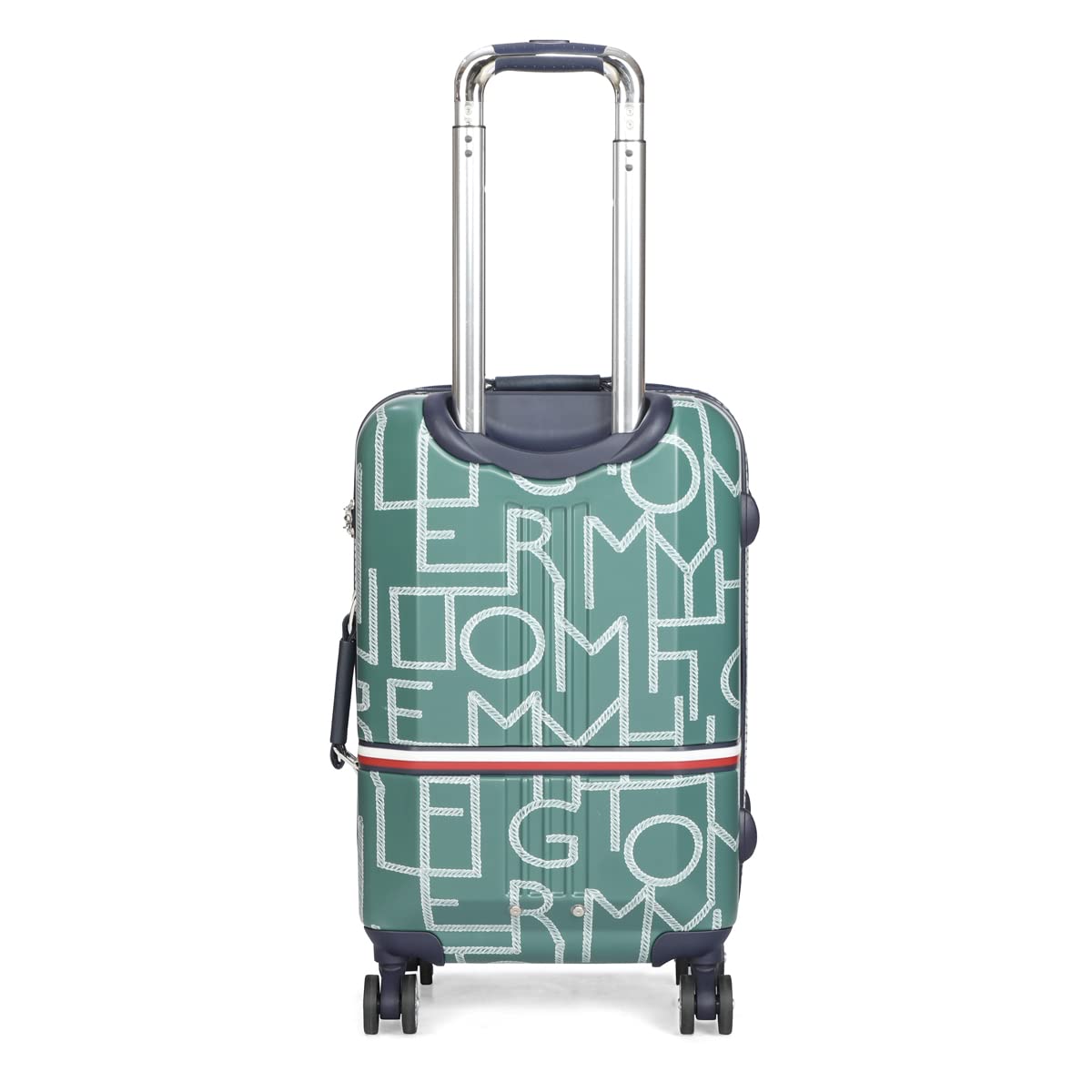 Tommy Hilfiger Twister Polycarbonate Unisex Hard Luggage Trolley Bag for Travel - 57 cms, Silver 8 Wheel Small Cabin Bag