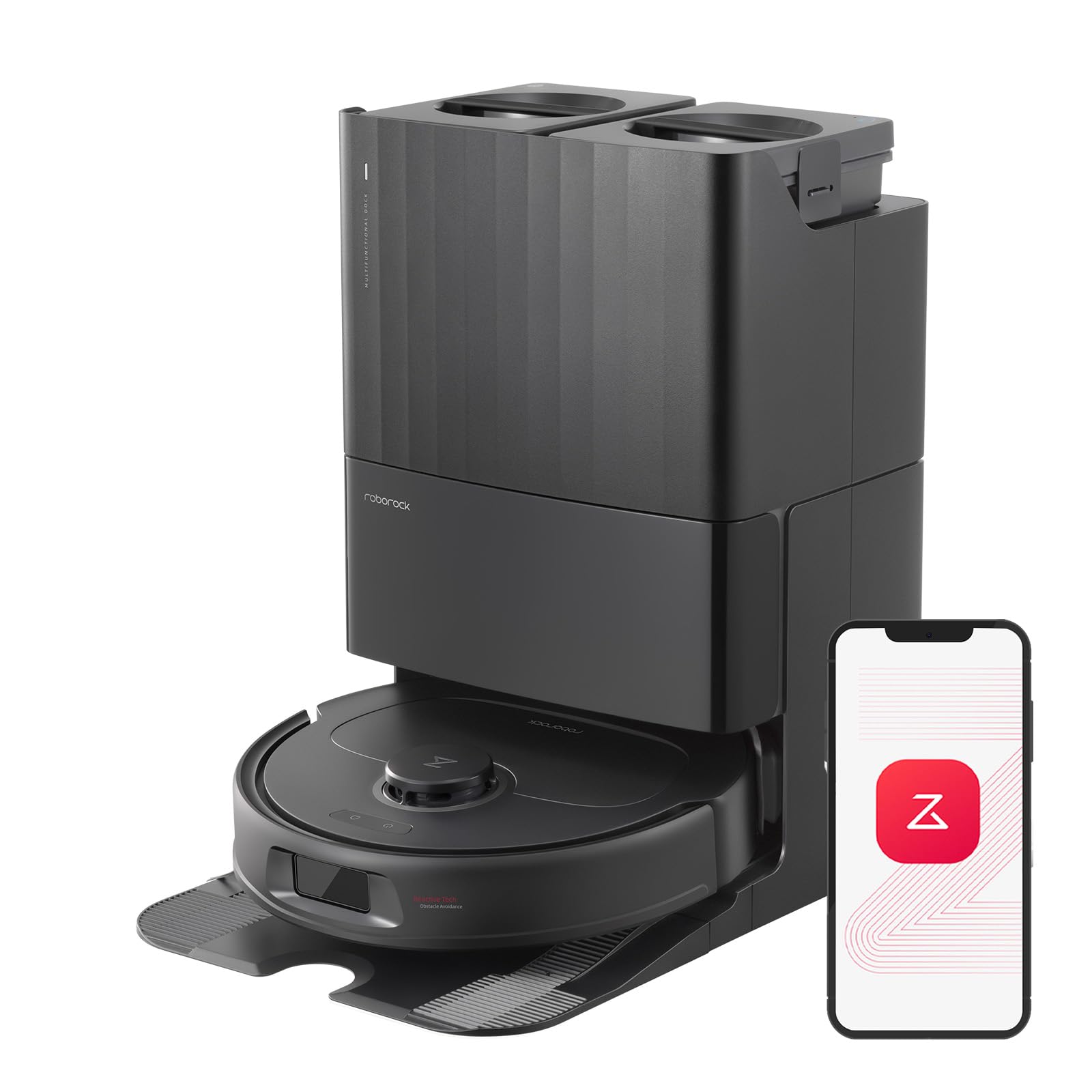 roborock QV 35S Robot Vacuum and Mop, All-in-one Vacuum Cleaner, 10,000Pa Powerful Suction, Self Emptying & Refilling, Self Mop Washing & Air Drying, Anti-Tangle Brushes for Home, Pet Hairs, Black