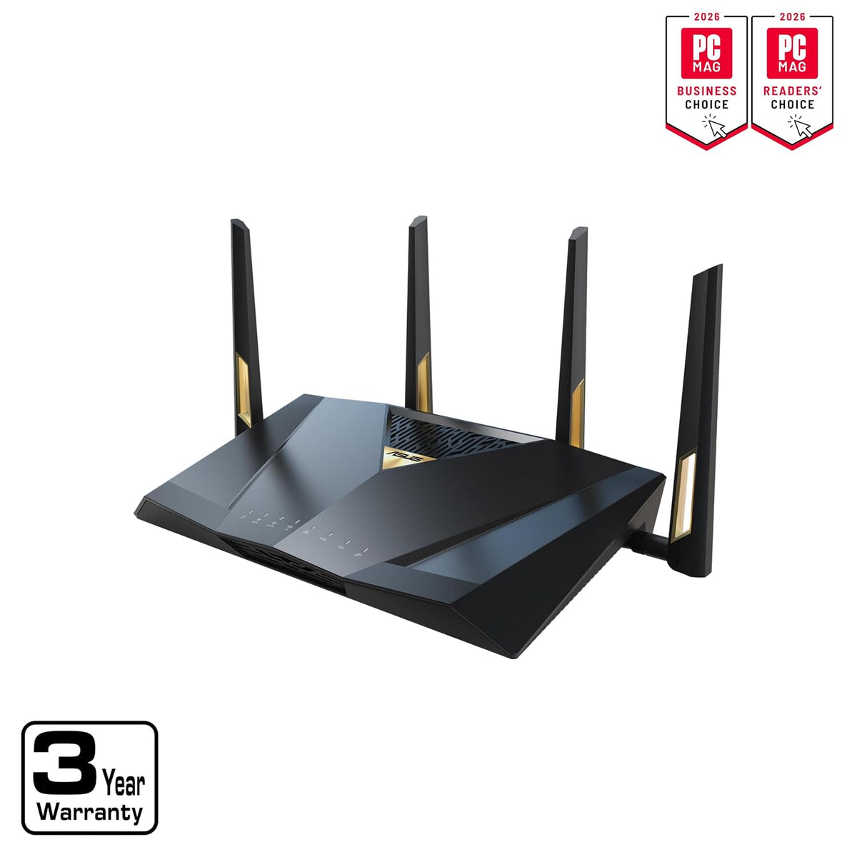 ASUS RT-BE88U Dual-Band WiFi 7 AiMesh Extendable Performance Router, 4K-QAM, MLO, Dual 10G Ports, SFP+, 4X 2.5G Ports, 4X 1G Ports, 34G WAN/LAN Capacity, Network Security, Built-in VPN